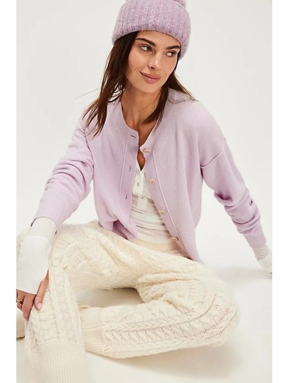 Lila Cashmere Cardi at Free People in Haze